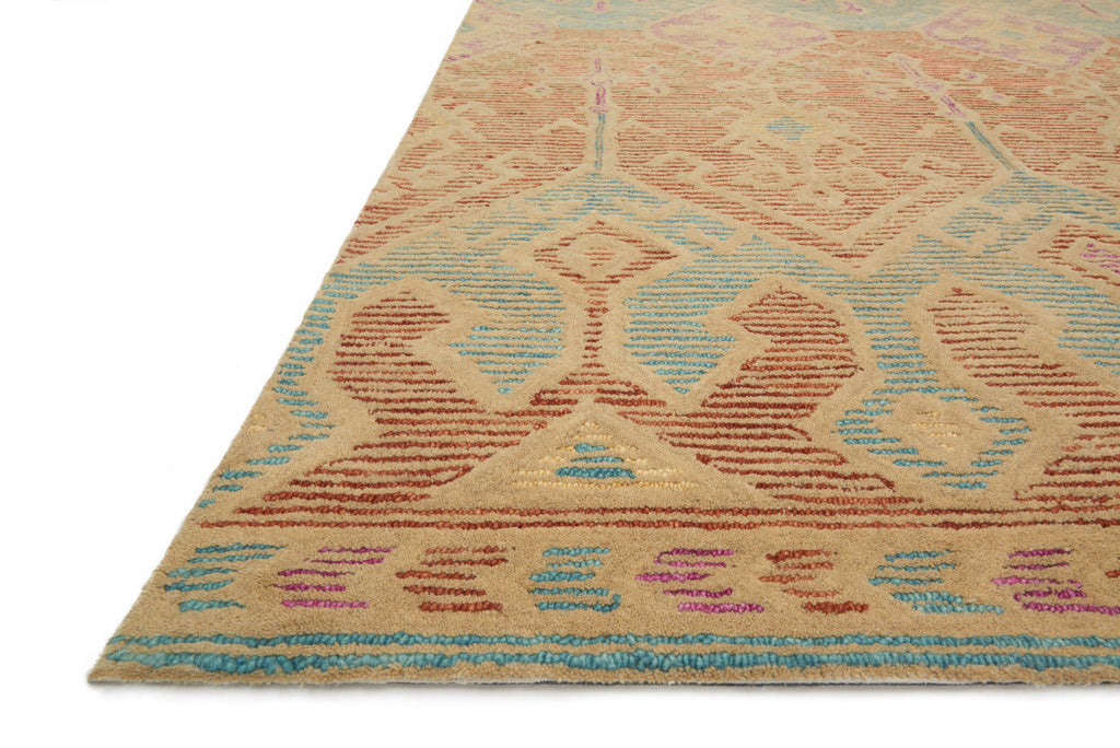 Loloi Gemology GQ-02 Spice/Teal Area Rug by Justina Blakeney Corner Feature