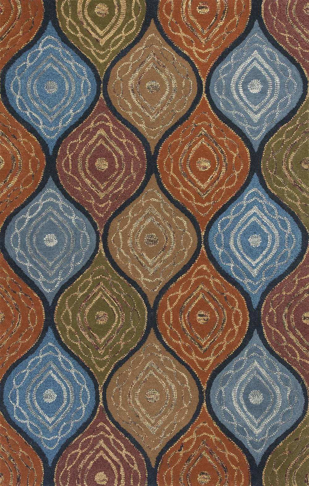 KAS Geo 4606 Navy Mosaic Area Rug