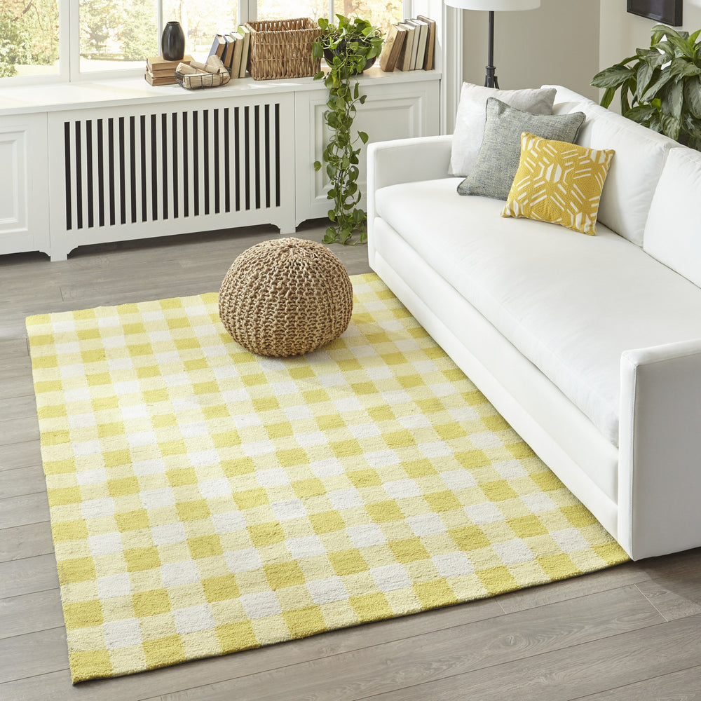 Momeni Geo India GEI31 Yellow Area Rug Lifestyle Image Feature