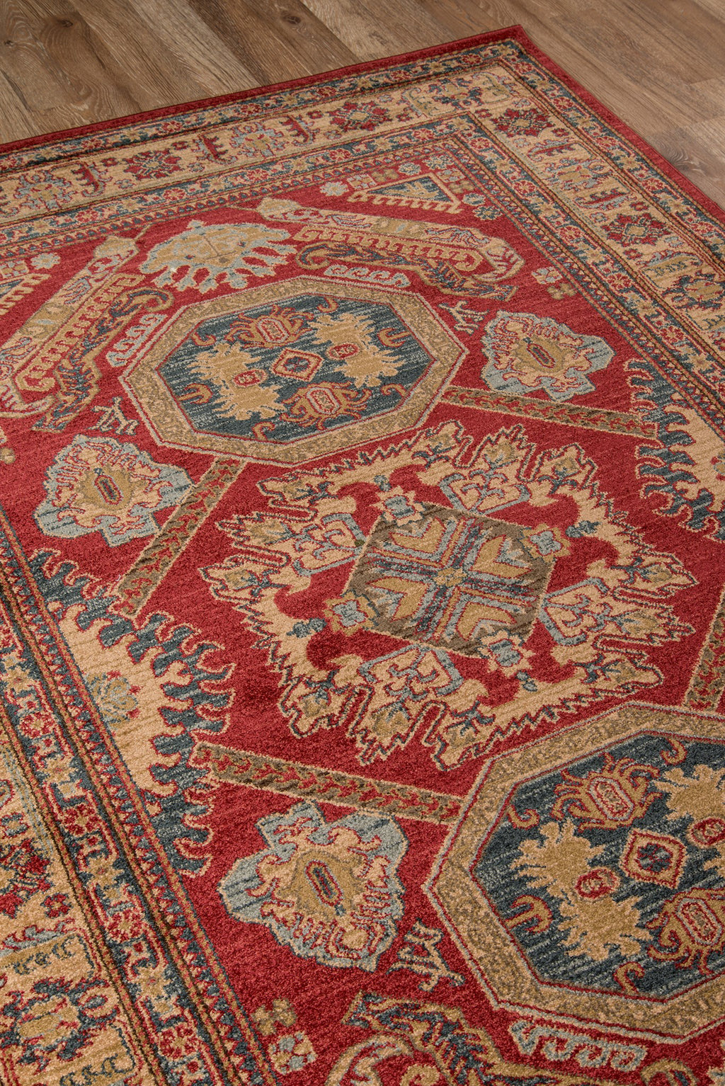 Momeni Ghazni GZ-02 Red Area Rug Detail Shot Feature