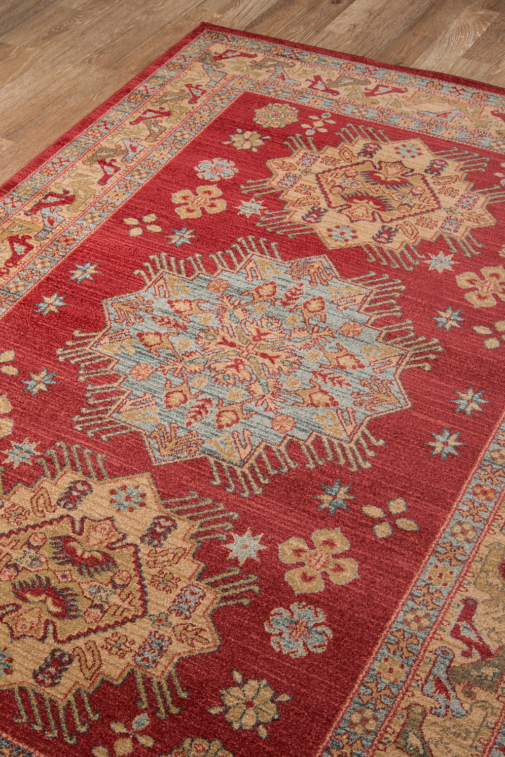 Momeni Ghazni GZ-03 Red Area Rug Detail Shot Feature