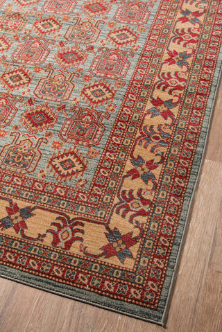 Momeni Ghazni GZ-06 Light Blue Area Rug Detail Shot Feature