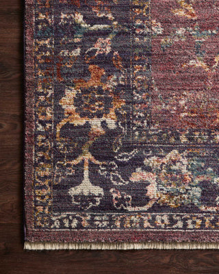 Loloi Giada GIA-02 Grape / Multi Area Rug Corner On Wood