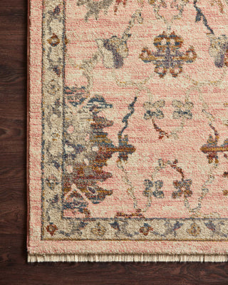 Loloi Giada GIA-03 Blush / Multi Area Rug Corner On Wood