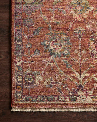 Loloi Giada GIA-05 Terracotta / Multi Area Rug Corner On Wood