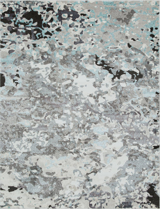 Surya Glimmer GLI-1001 Pale Blue Light Gray Black Cream Area Rug Main Image 8 X 10