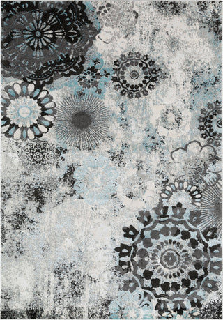 Surya Glimmer GLI-1006 Pale Blue Black Medium Gray Light Cream Area Rug main image