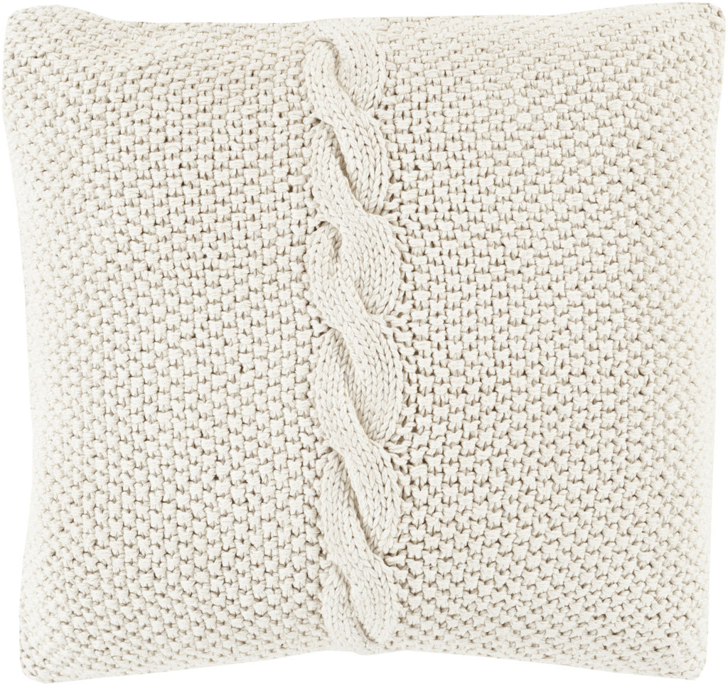 Surya Genevieve Classic Cable Knit GN-004 Pillow 18 X 18 X 4 Poly filled