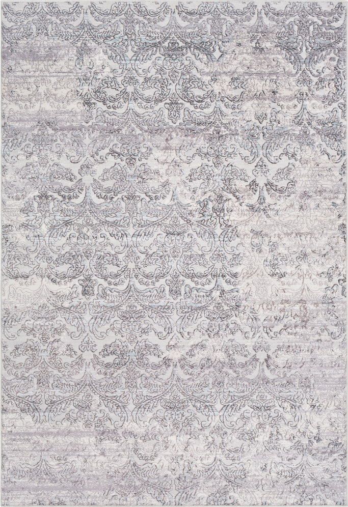 Surya Genesis GNS-2302 Silver Gray Medium White Pale Blue Denim Area Rug Mirror main image