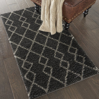 Geometric Shag GOS01 Charcoal Area Rug by Nourison