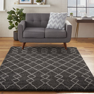 Geometric Shag GOS01 Charcoal Area Rug by Nourison