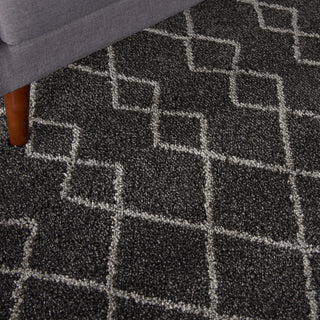 Geometric Shag GOS01 Charcoal Area Rug by Nourison