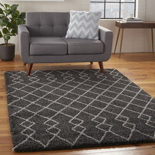 Geometric Shag GOS01 Charcoal Area Rug by Nourison