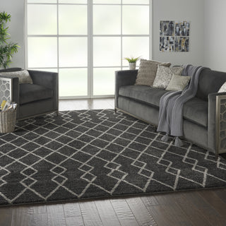 Geometric Shag GOS01 Charcoal Area Rug by Nourison