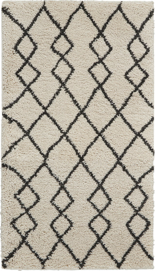 Geometric Shag GOS01 Ivory/Charcoal Area Rug by Nourison