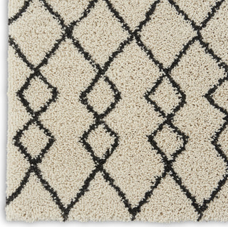 Geometric Shag GOS01 Ivory/Charcoal Area Rug by Nourison