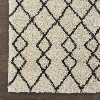 Geometric Shag GOS01 Ivory/Charcoal Area Rug by Nourison