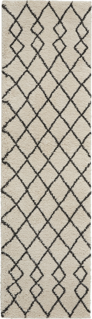 Geometric Shag GOS01 Ivory/Charcoal Area Rug by Nourison