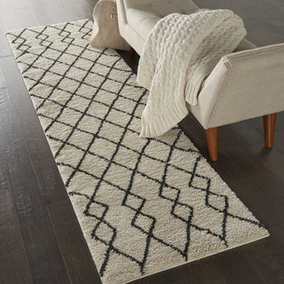 Geometric Shag GOS01 Ivory/Charcoal Area Rug by Nourison