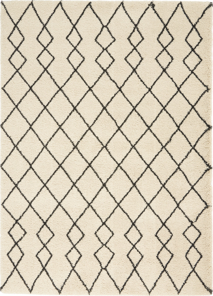 Geometric Shag GOS01 Ivory/Charcoal Area Rug by Nourison