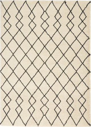 Geometric Shag GOS01 Ivory/Charcoal Area Rug by Nourison