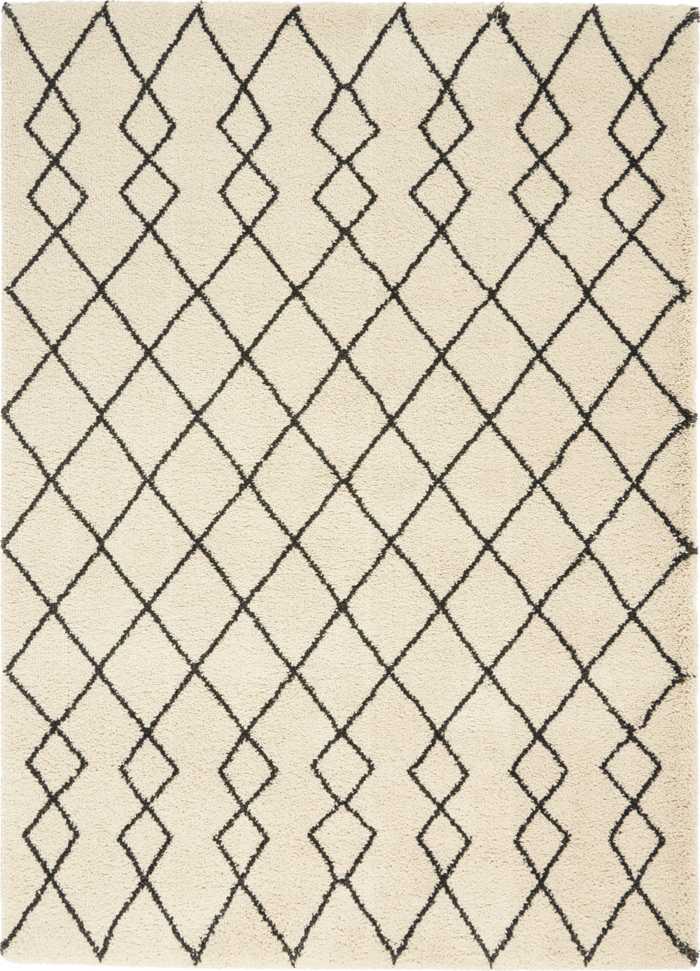 Geometric Shag GOS01 Ivory/Charcoal Area Rug by Nourison