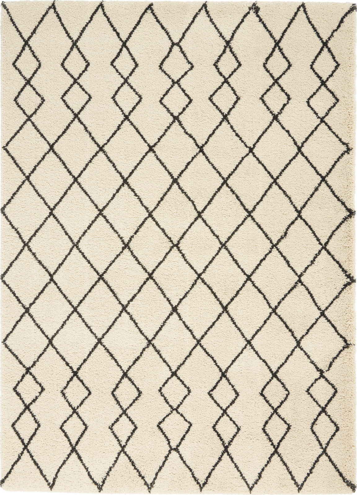 Geometric Shag GOS01 Ivory/Charcoal Area Rug by Nourison