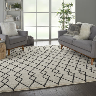 Geometric Shag GOS01 Ivory/Charcoal Area Rug by Nourison