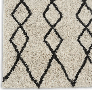 Geometric Shag GOS01 Ivory/Charcoal Area Rug by Nourison