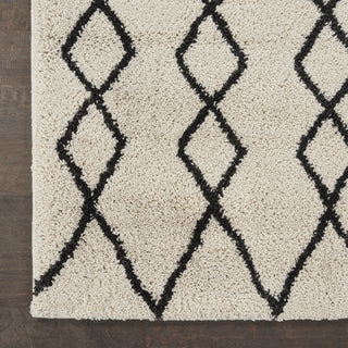 Geometric Shag GOS01 Ivory/Charcoal Area Rug by Nourison