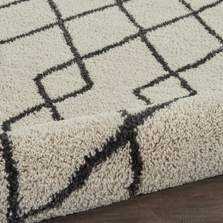 Geometric Shag GOS01 Ivory/Charcoal Area Rug by Nourison