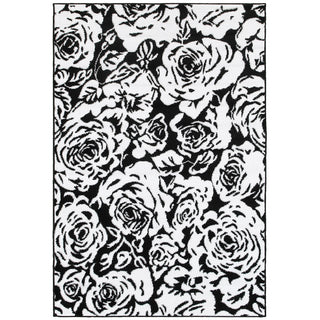 LR Resources Grace 81114 Black Machine Loomed Area Rug 7' 6'' X 9' 6''