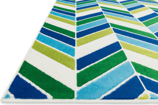 Loloi Gracie HGE01 Ivory / Blue Area Rug Corner Shot