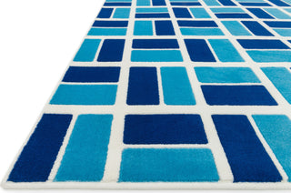 Loloi Gracie HGE04 Ivory / Blue Area Rug Corner Shot