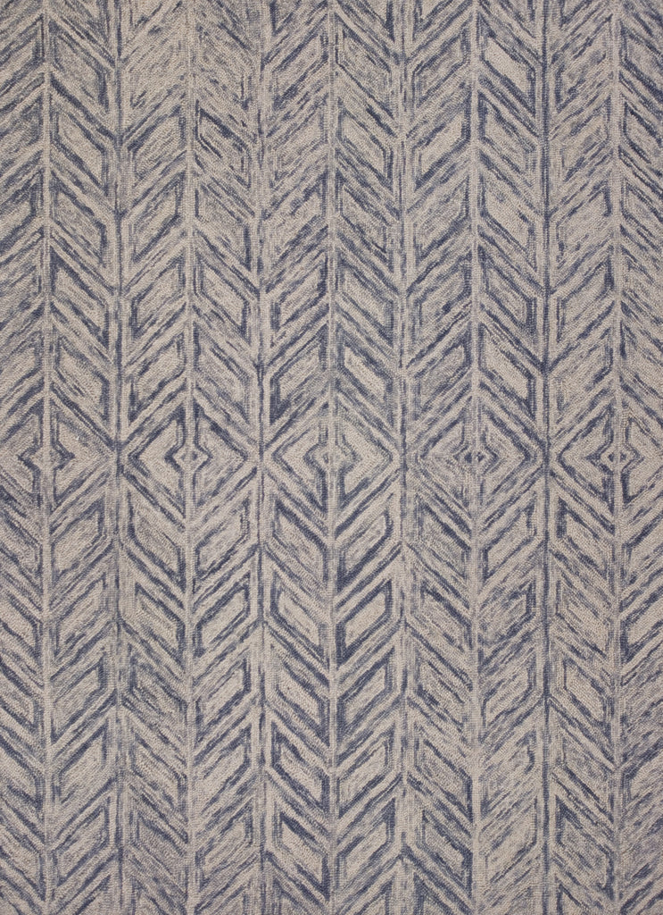 KAS Gramercy 1611 Blue Hither Herringbone Hand Tufted Area Rug