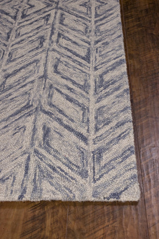 KAS Gramercy 1611 Blue Hither Herringbone Hand Tufted Area Rug 