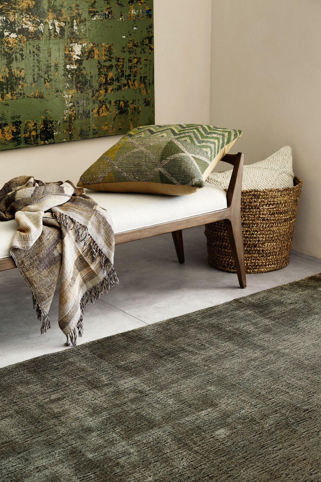 Loloi Gramercy GY-01 Graphite Area Rug Close up Feature