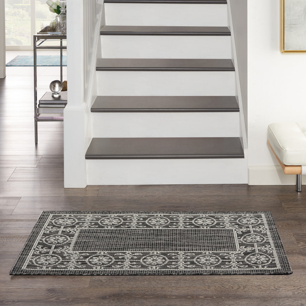 Nourison Garden Party GRD03 Charcoal Area Rug Room Scene Feature