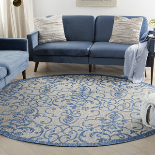 Nourison Garden Party GRD04 Ivory Blue Area Rug