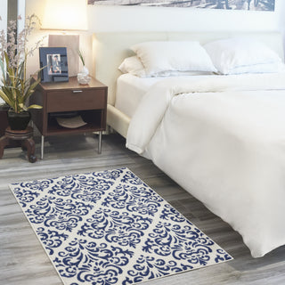 Nourison Grafix GRF06 White Blue Area Rug