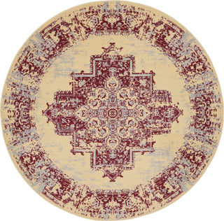 Nourison Grafix GRF14 Cream Red Area Rug Round