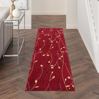 Nourison Grafix GRF15 Red Area Rug Runner In Room 