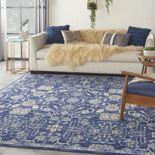 Nourison Grafix GRF24 Navy Area Rug Room Scene Featured