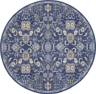 Nourison Grafix GRF24 Navy Area Rug Round