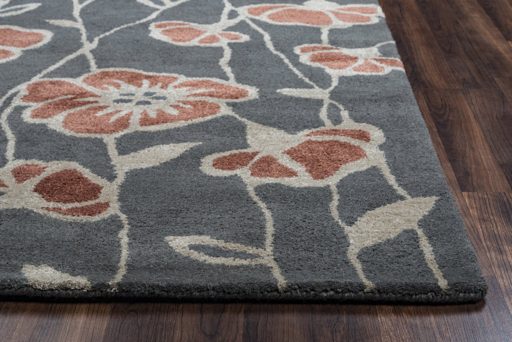 Rizzy Gillespie Avenue GV8625 Gray Area Rug Edge Shot Feature