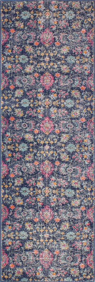 Bashian Heritage H114-Z035 Dark Blue Area Rug Runner