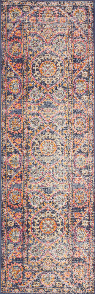 Bashian Heritage H114-Z036 Dark Blue Area Rug Runner