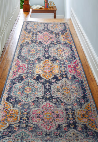 Bashian Heritage H114-Z037 Dark Blue Area Rug Runner Room Scene