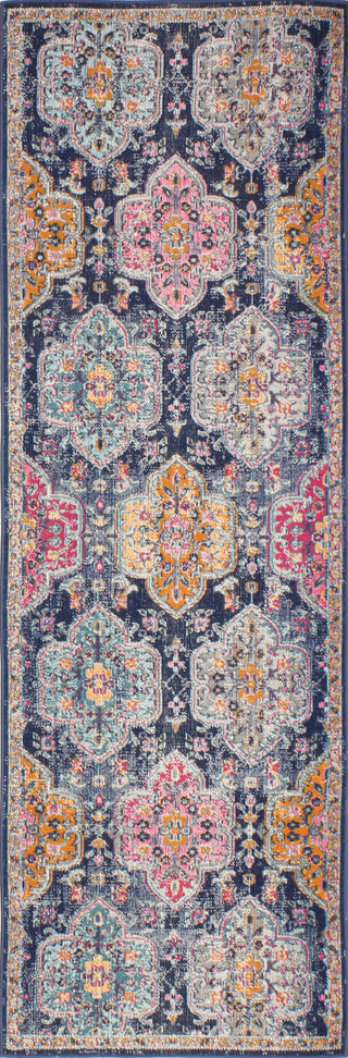 Bashian Heritage H114-Z037 Dark Blue Area Rug Runner