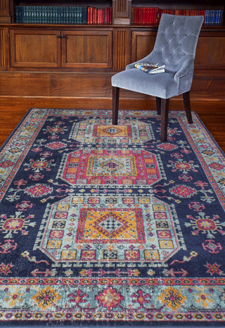 Bashian Heritage H114-Z042A Dark Blue Area Rug Room Scene